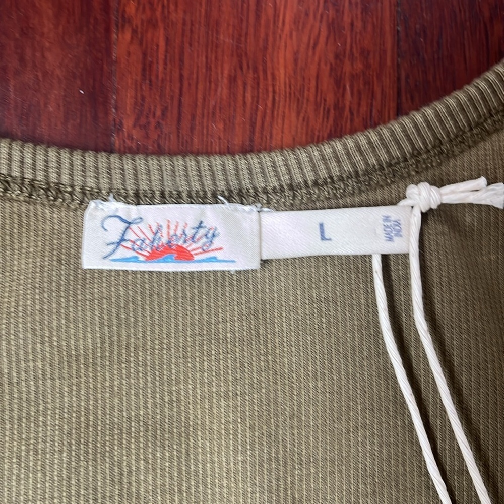 FAHERTY NWT Sunwashed Rib Tank - Military Olive LARGE - Picture 4 of 5